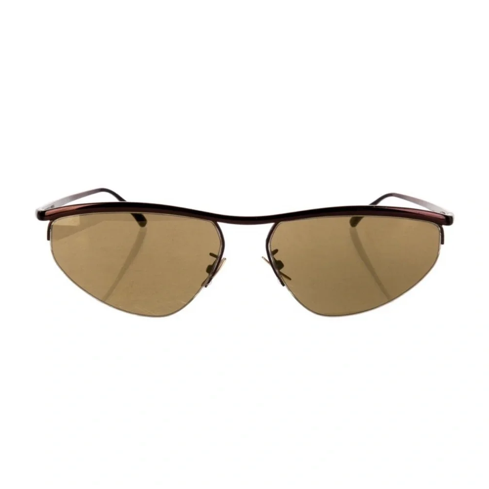 Bottega Veneta Oval Metal Pathos Cat Eye Mirrored Sunglasses BV1091S